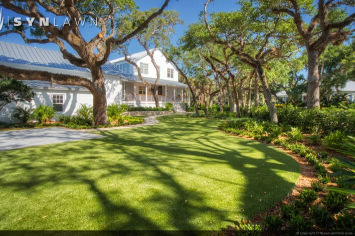 SYNLawn Bermuda residential artificial grass for yards with shade problems