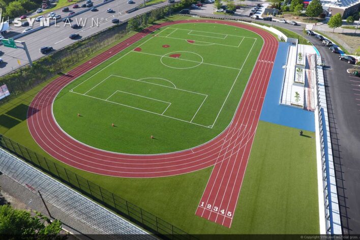 SYNLawn Bermuda sports agility artificial grass with running track and field
