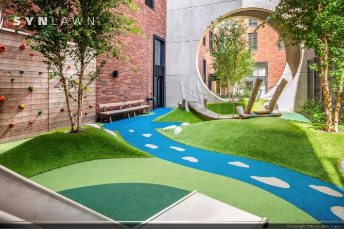 SYNLawn Bermuda roof rooftop artificial turf play maze